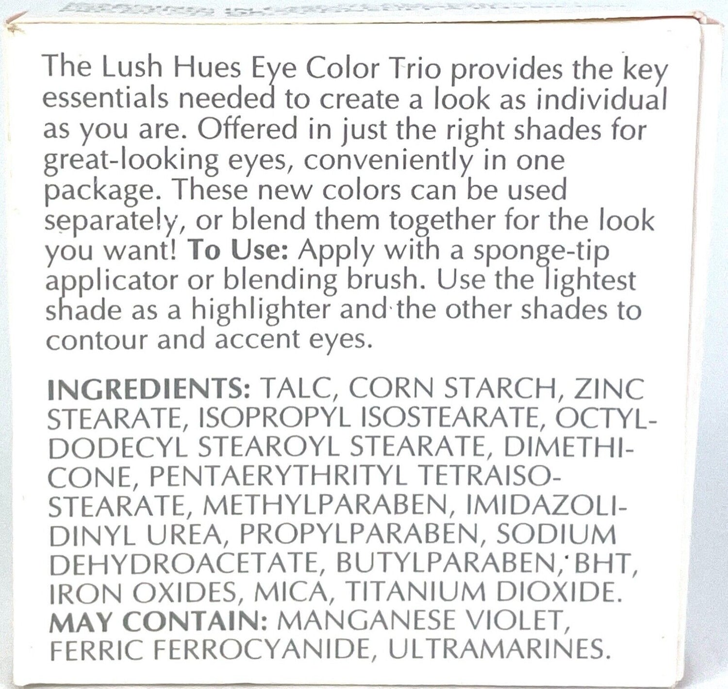 Lush Hues Eye Color Trio (Discontinued/Vintage)